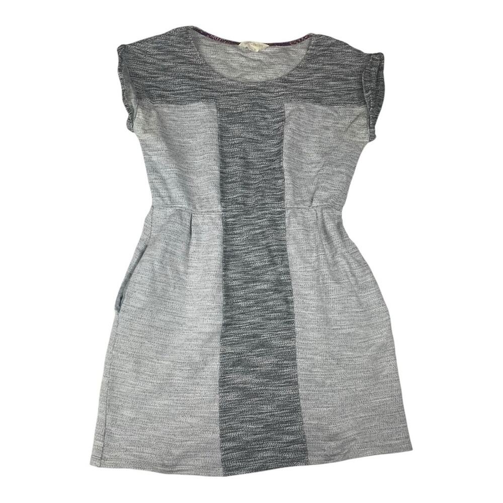 Edme + Esyltte women's large gray mini dress anthropologie white casual cap crew